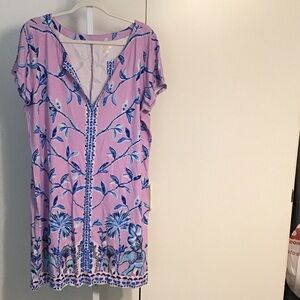 Lilly Pulitzer Pink and Blue Tropical Mini Dress